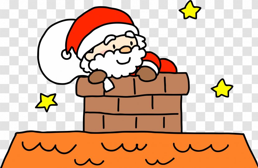 Santa Claus Reindeer Illustration Christmas Day Chimney - Cartoon Transparent PNG