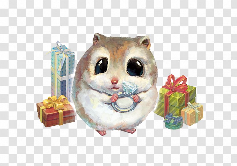 Hamster Cartoon Drawing - Ring - Holding A Diamond Transparent PNG
