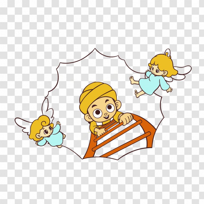 Cartoon Animation Clip Art - The Boy On Ladder Transparent PNG