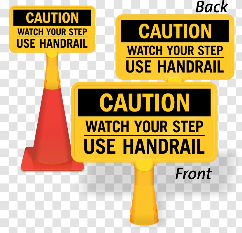 Warning Sign Safety Hazard Traffic - Handrail Transparent PNG