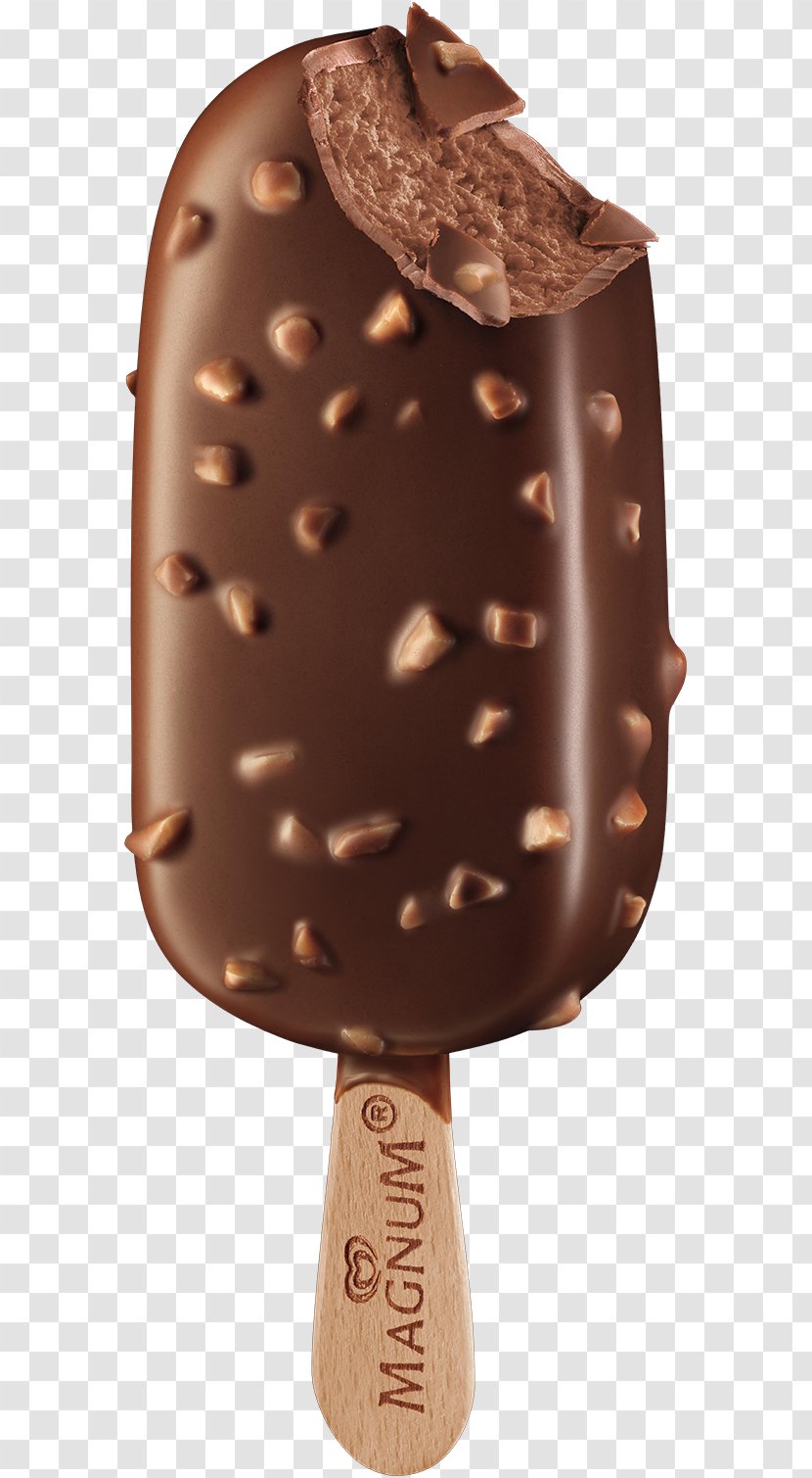Chocolate Ice Cream Praline Magnum Cones Transparent PNG