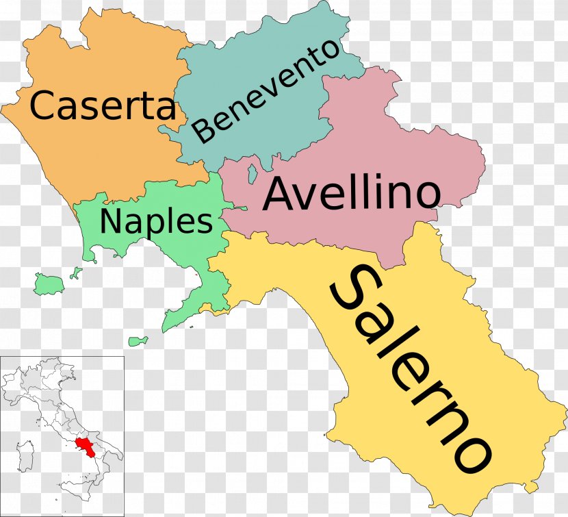 Naples Regions Of Italy Sicily Basilicata Irpinia - Map Transparent PNG
