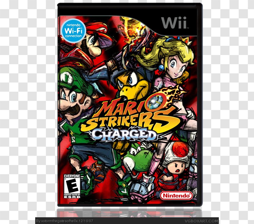 Xbox 360 Mario Strikers Charged Wii Mini PC Game - Superhero Transparent PNG