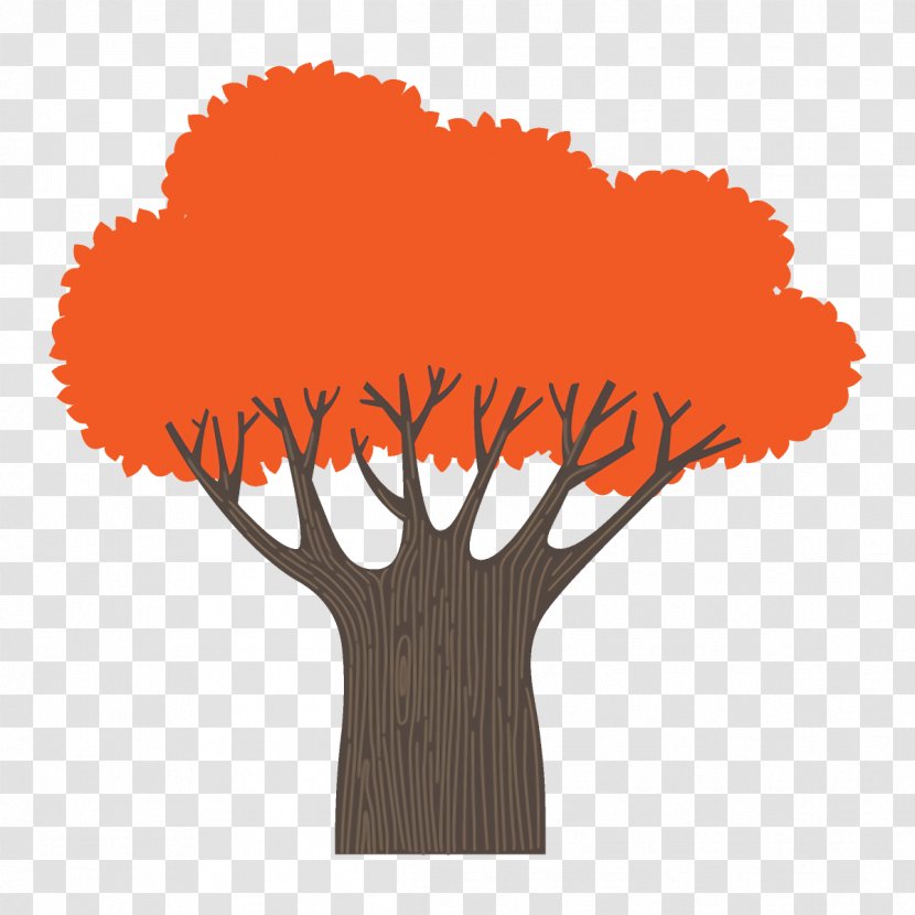 Autumn Tree Broadleaf - Orange - Logo Plant Transparent PNG