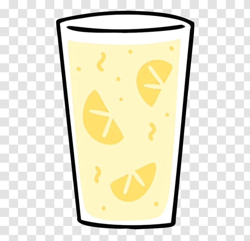 Pint Glass Yellow Cup Line Meter Transparent PNG
