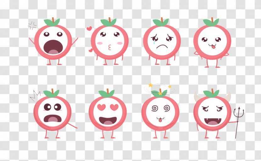 Apple Cartoon Sticker - Text - Expression Package Transparent PNG