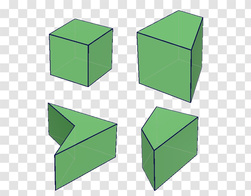 四角柱 Prism Base Trapezoid Quadrilateral - Green - Cube Transparent PNG