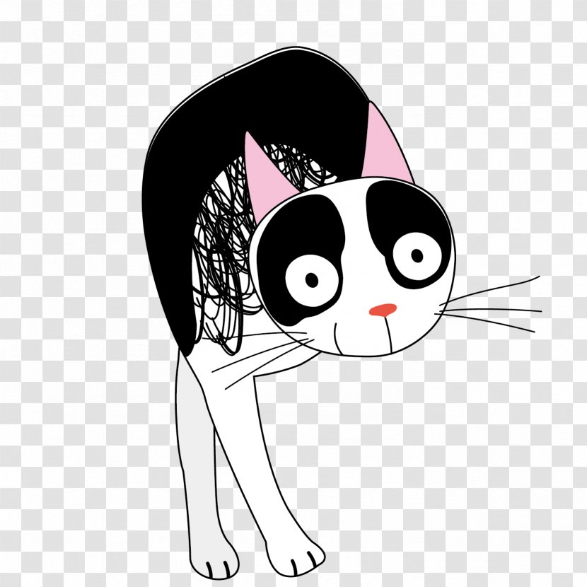 Cat Whiskers Cartoon - Silhouette - Cute Transparent PNG