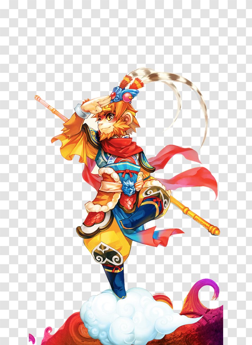 Handsome Monkey King - Flower - Watercolor Transparent PNG