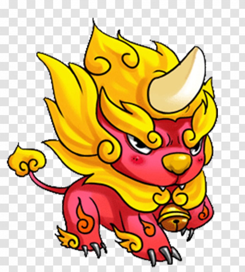 Qilin Cartoon Lion Dance Dragon - Chinese New Year - Creative Unicorn Transparent PNG