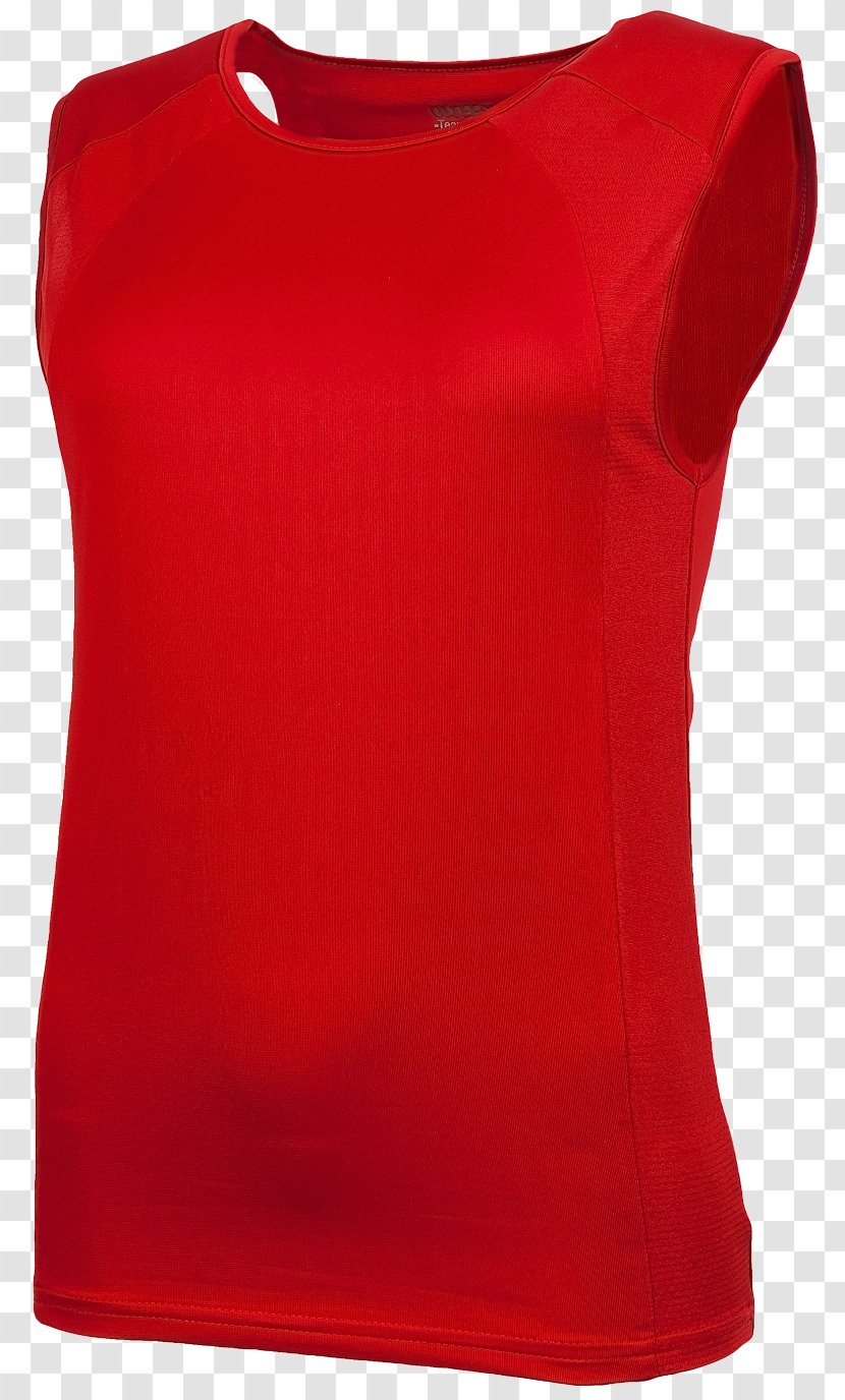 T-shirt Gilets Red Sleeveless Shirt - Shoulder Transparent PNG