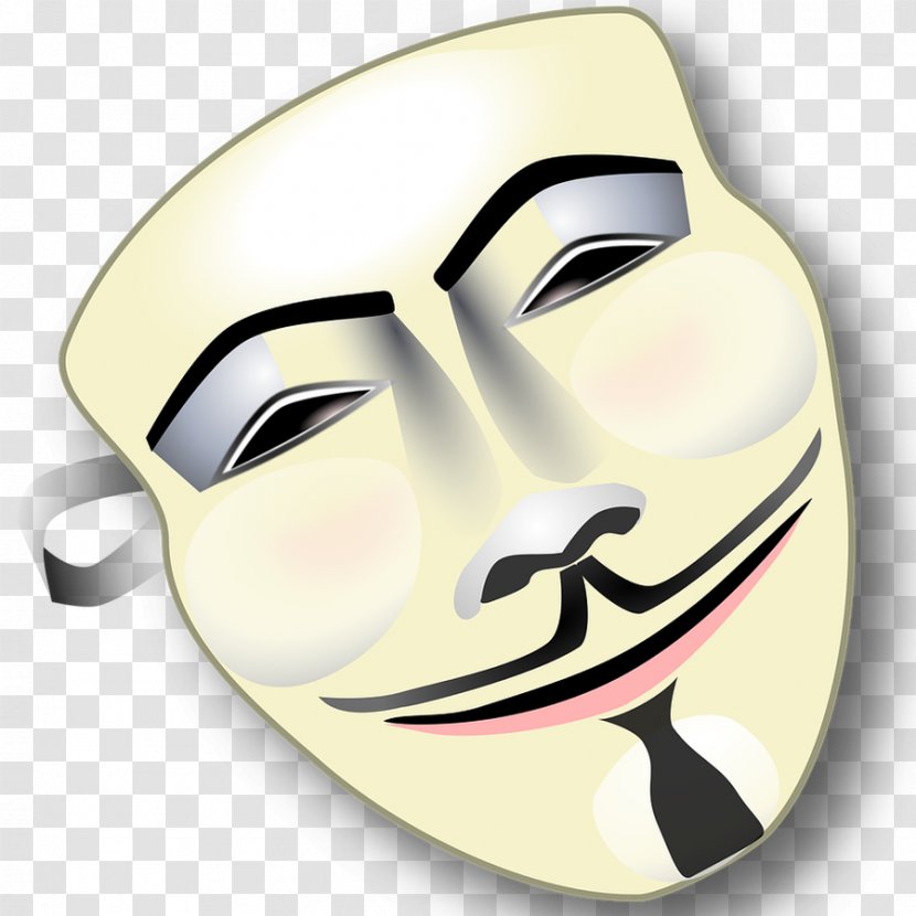 Guy Fawkes Mask Anonymous Clip Art - Cartoon Transparent PNG