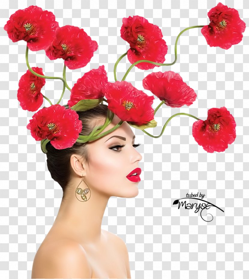 Hairstyle Remembrance Poppy Flower - Fashion - Beauty Transparent PNG