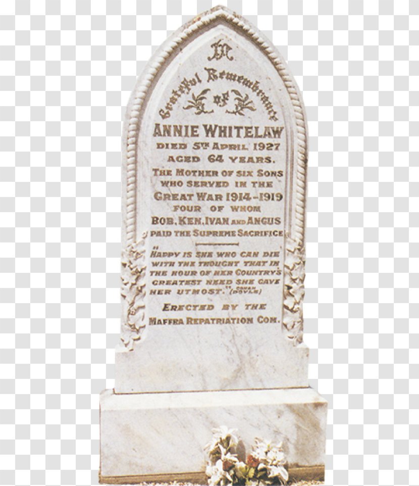 Headstone War Grave Cemetery Epitaph - Artifact Transparent PNG