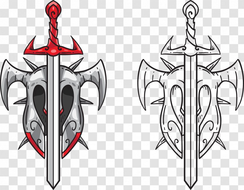 Sword Symmetry Clip Art - Fictional Character - Vector Hat Transparent PNG