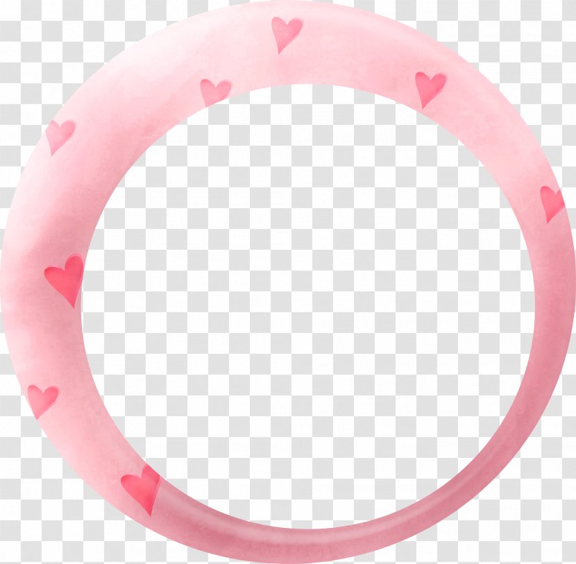 Google Images Circle Download - Pink Heart Stamp Ring Transparent PNG