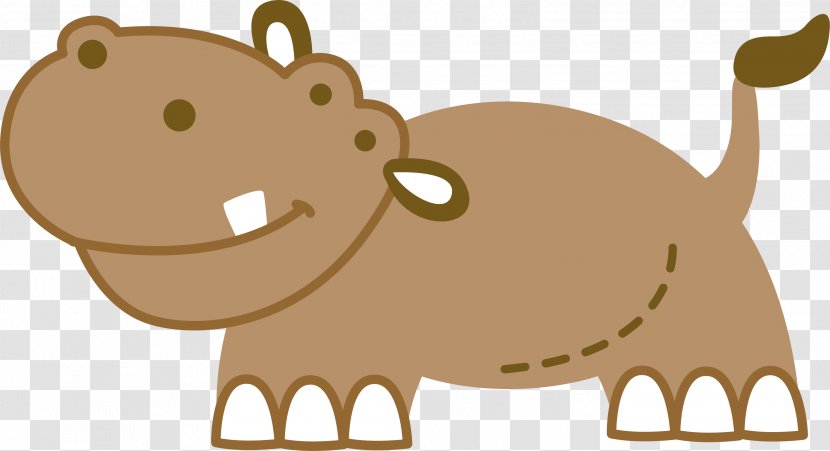 Hippopotamus Clip Art - Mammal - Vector Brown Hippo Transparent PNG
