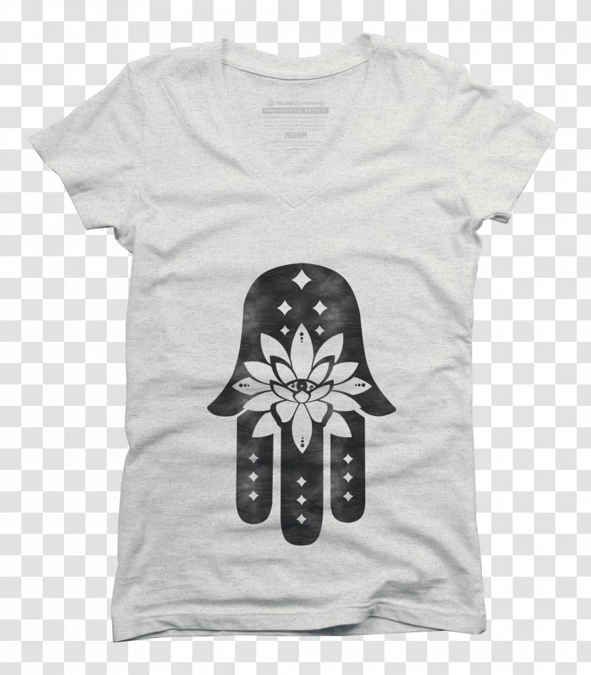 Printed T-shirt Hamsa Sleeve - Neck Transparent PNG