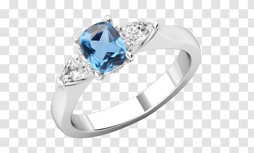 Sapphire Earring Diamond Wedding Ring - Platinum Transparent PNG