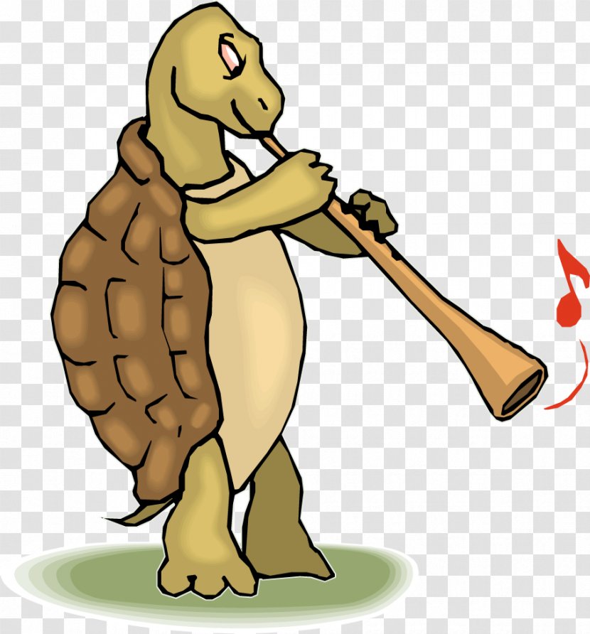 Turtle Flute Clip Art - Watercolor - The Blew Trumpet Transparent PNG