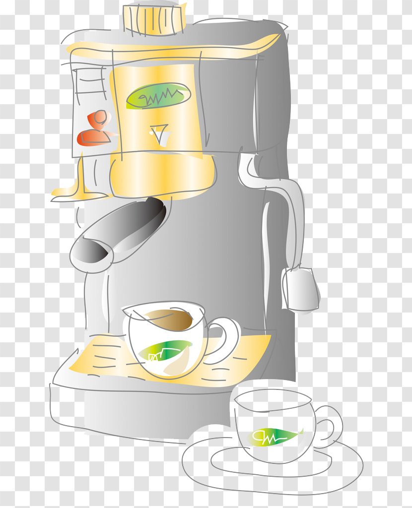 Espresso Coffee Cup Tea Clip Art - Cartoon - Machine Transparent PNG