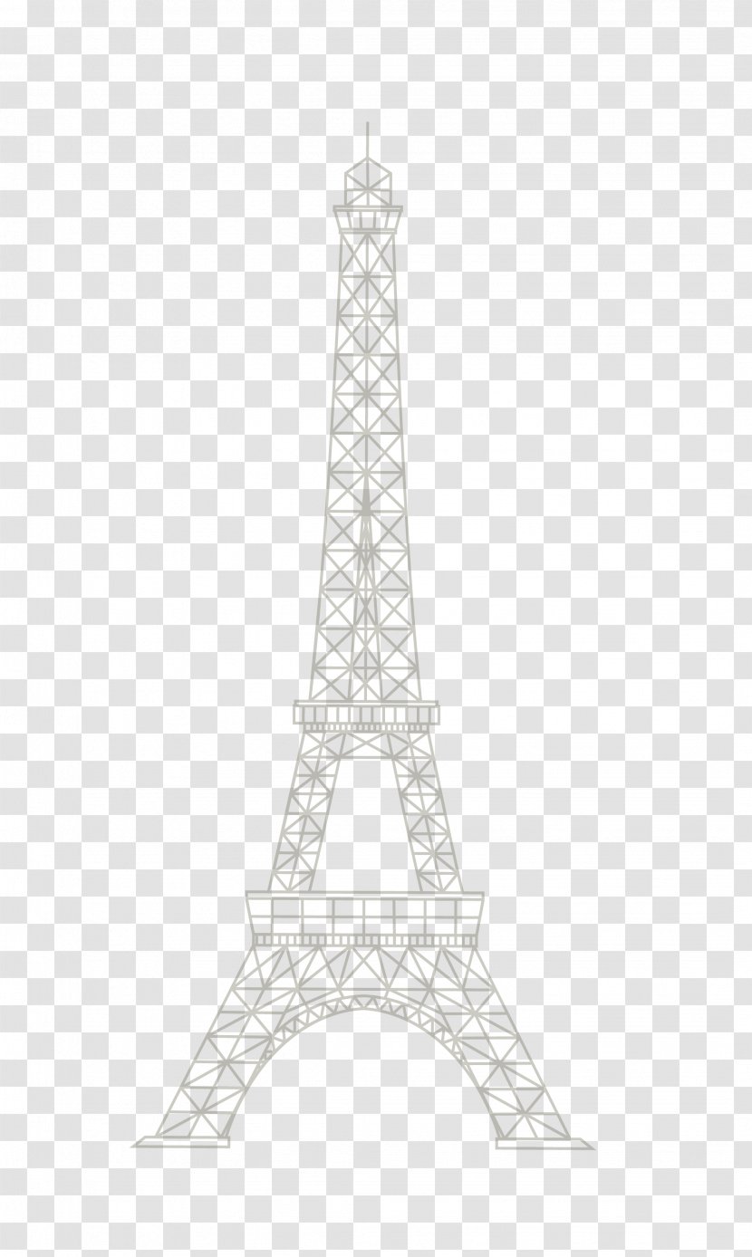 White Black Pattern - And - Eiffel Tower Transparent PNG