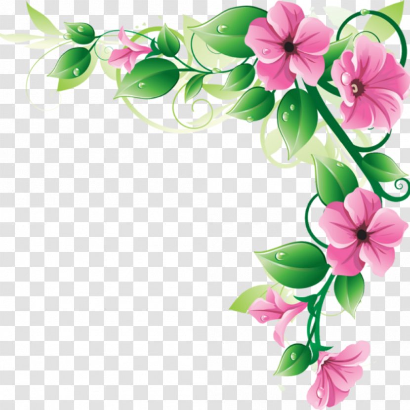 Clip Art Flower Picture Frames Image - Flowers Border Transparent PNG