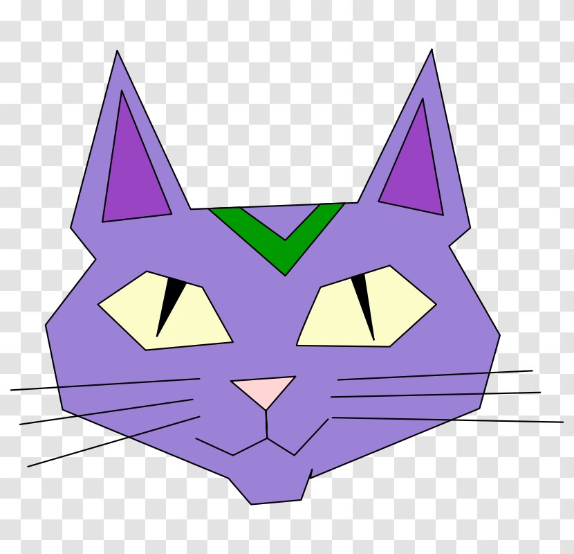 Cat Kitten Cartoon Clip Art - Triangle - Purple Transparent PNG