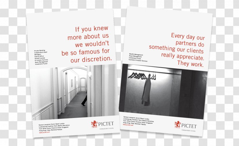 The Pictet Group Advertising Private Banking Asset Management - Brochure - Bank Transparent PNG