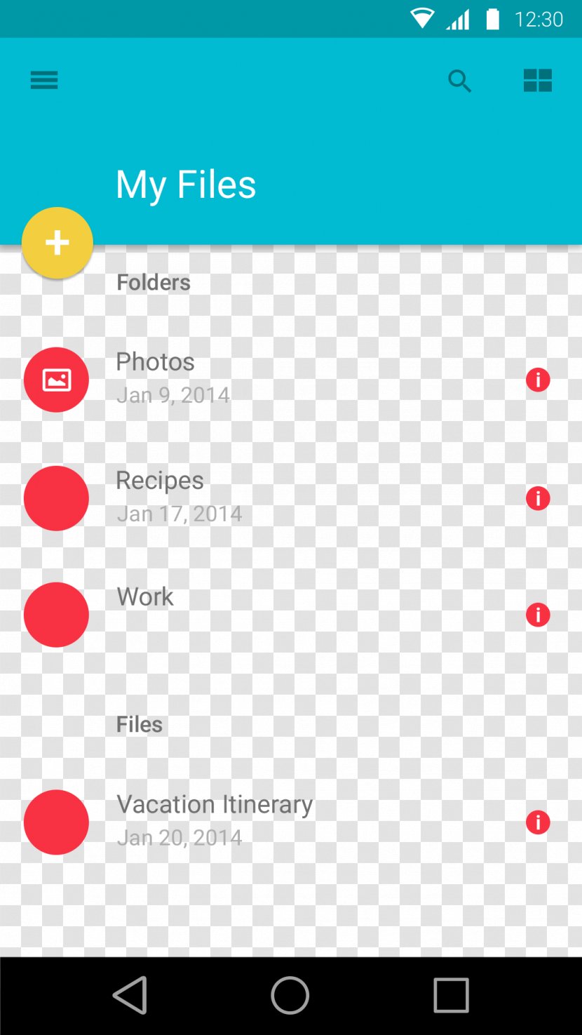 Material Design Android User Interface - Brand - Simple Phone UI Prototype Transparent PNG