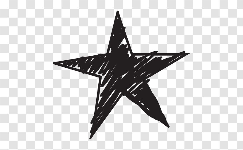 Star Drawing - Black And White - 5 Stars Transparent PNG