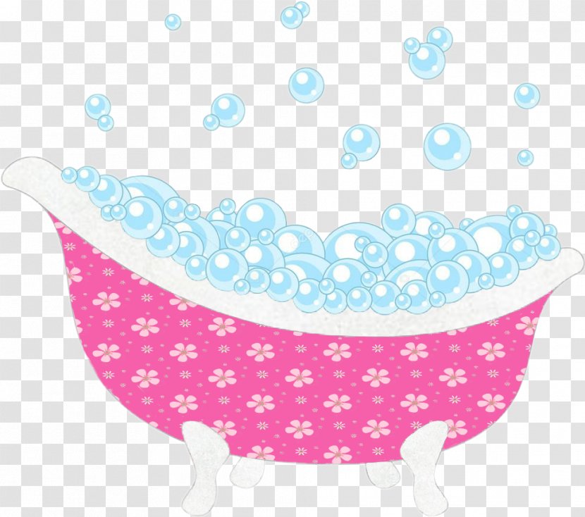 Clip Art Bubble Bath Baths Image - Aqua - Pink Bathroom Transparent PNG