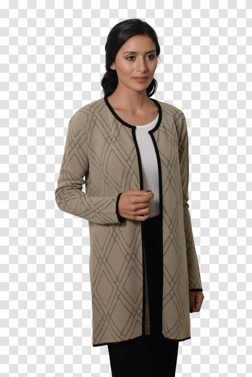 Cardigan Coat Jacket Sleeve Beige Transparent PNG