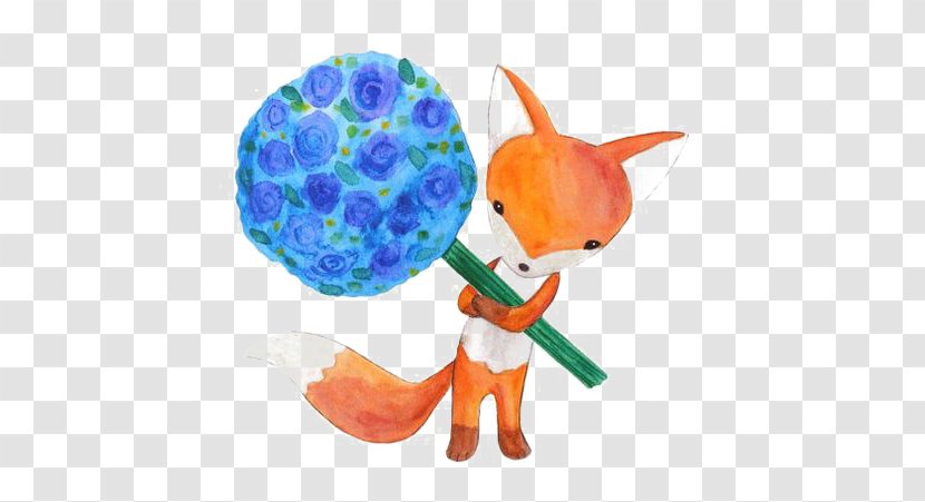 Watercolor Painting Cartoon Illustration - Organism - Little Fox Transparent PNG