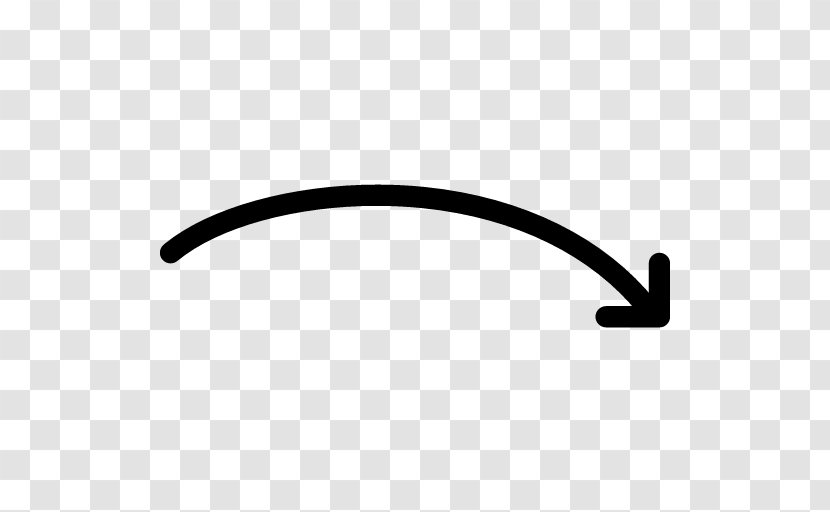 Arrow - Black And White - Curved Line Transparent PNG