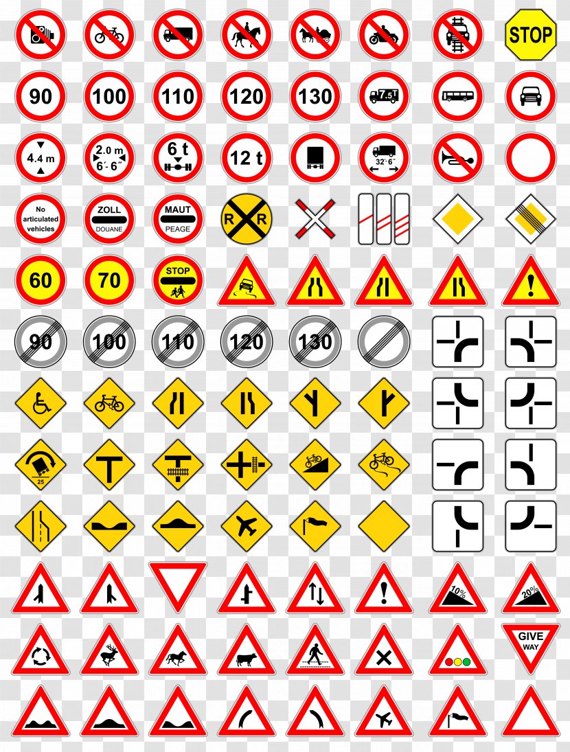 Traffic Sign Logo - Warning - Vector Signage Transparent PNG