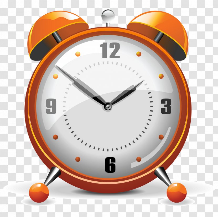 Alarm Clocks Clip Art - Orange Transparent PNG