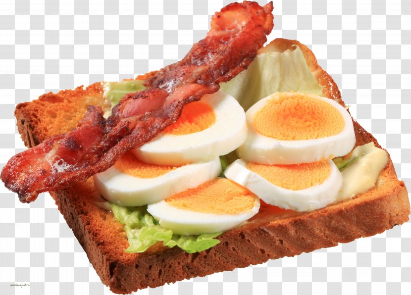 Egg Sandwich Open Bacon, And Cheese Fried Transparent PNG