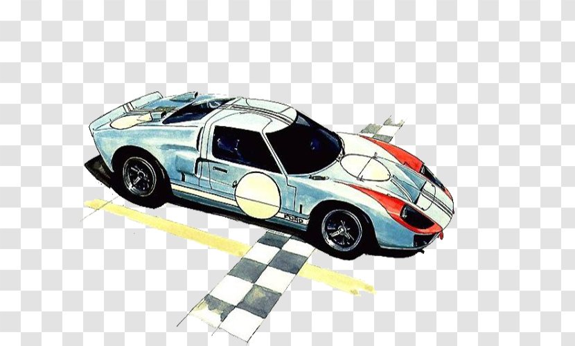 Sports Car Watercolor Painting Illustration - Supercar Transparent PNG