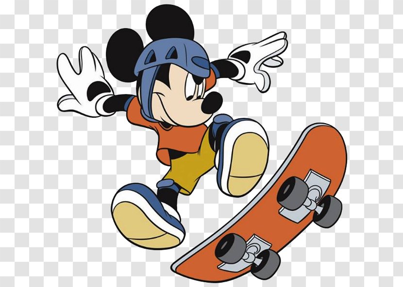 Mickey Mouse Minnie Skateboarding Clip Art - Recreation Transparent PNG