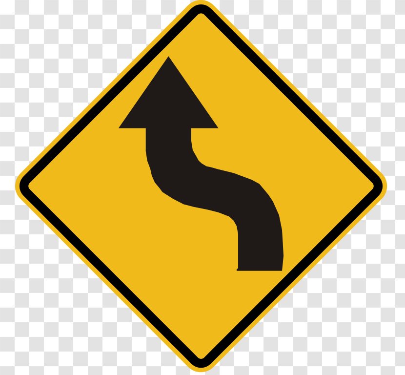 Reverse Curve Warning Sign Traffic Symbol - Side Road Transparent PNG