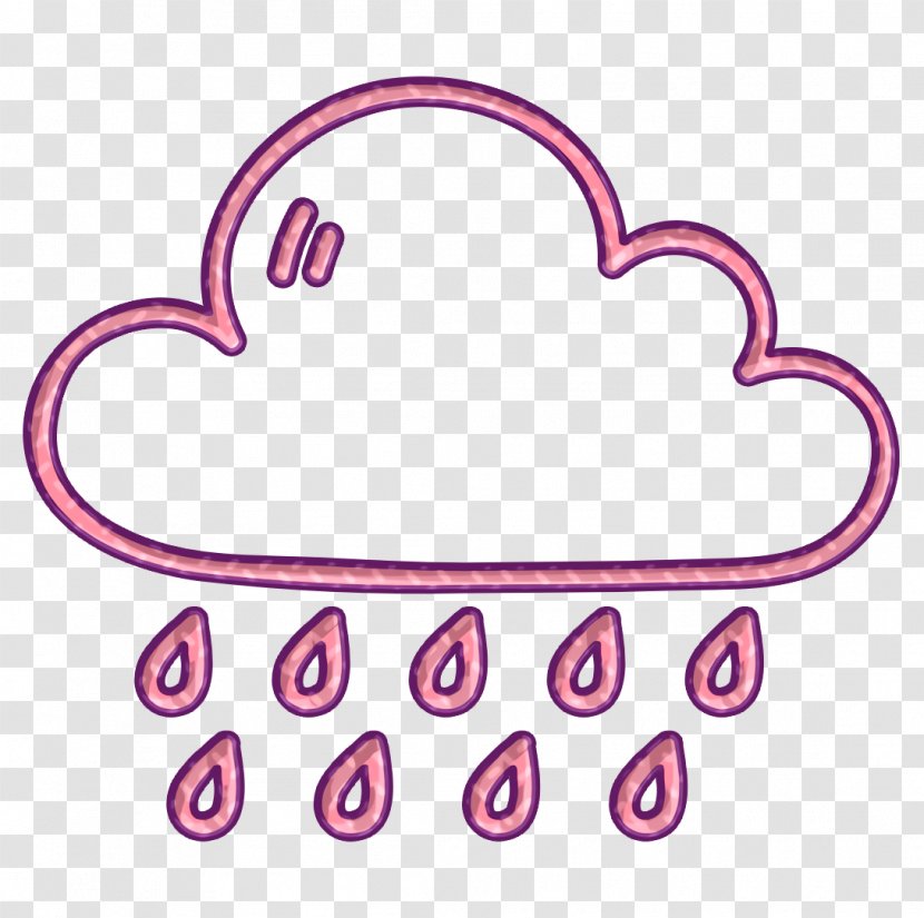 Cloud Icon Drop Forecast - Meteorological Phenomenon Line Art Transparent PNG