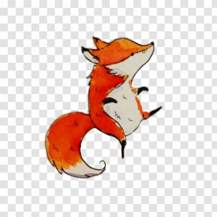 Drawing Art Red Fox - Flower Transparent PNG