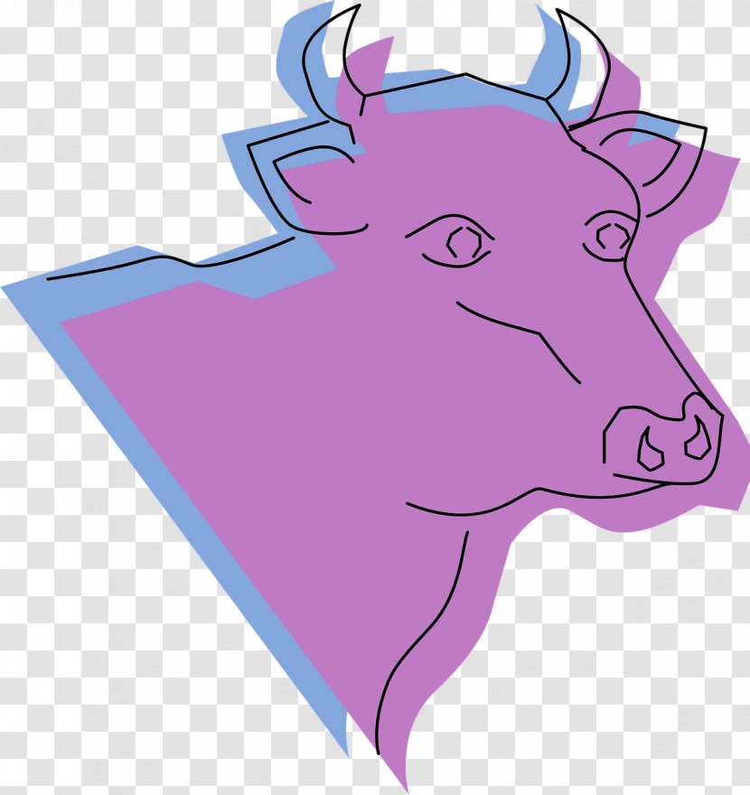 Cattle Drawing Purple - Flower - Cow Transparent PNG