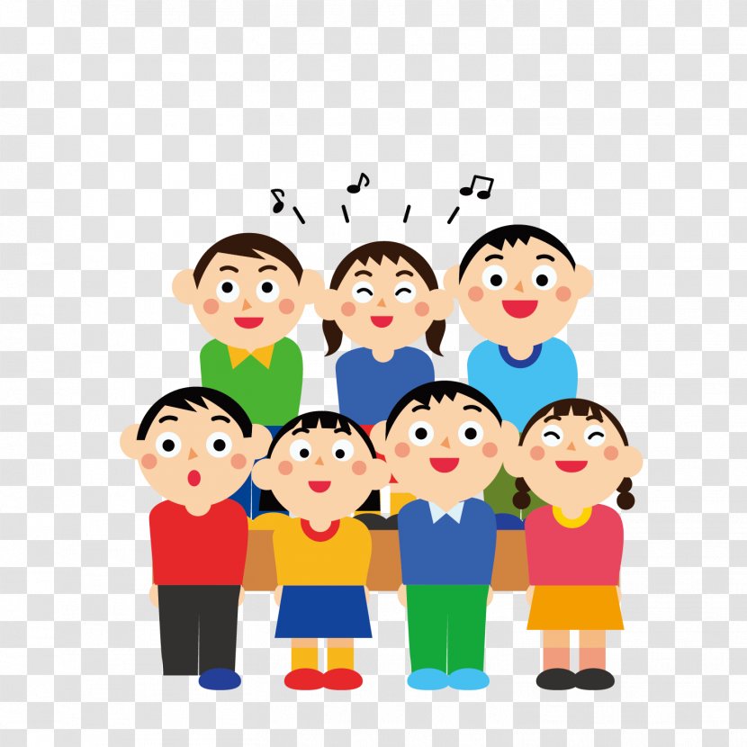 Singing Child Choir - Cartoon - Vector Material Pattern To Talk About School Interest Classes Transparent PNG