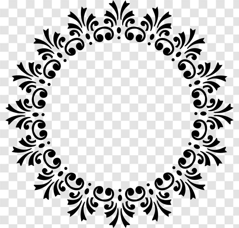 Picture Frames Clip Art - Floral Design - Circular Frame Transparent PNG