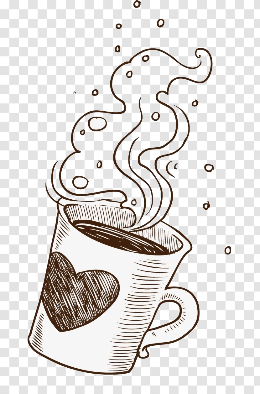Cafe White Coffee Espresso Latte - Cartoon Coffe Transparent PNG