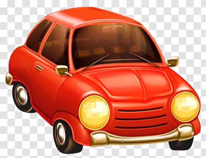Drawing Of Family - Compact Car - Vintage Transparent PNG