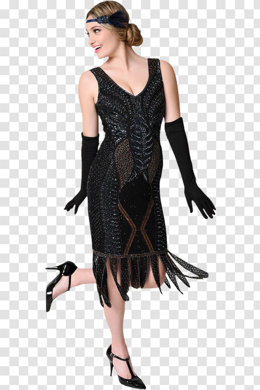 Cocktail Cartoon - Little Black Dress - Costume Design Fashion Model Transparent PNG