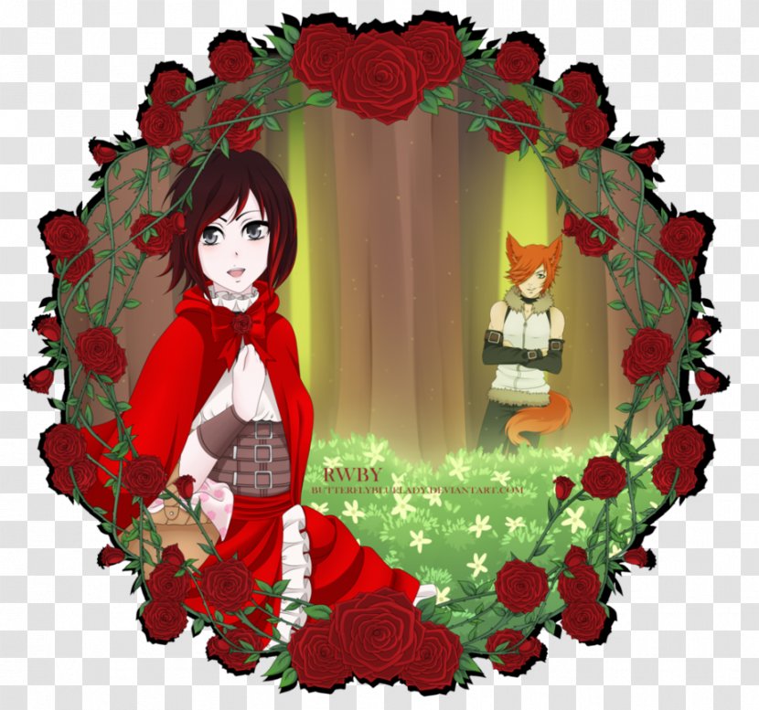 Floral Design Christmas Ornament Fan Art Little Red Riding Hood - Rwby Transparent PNG